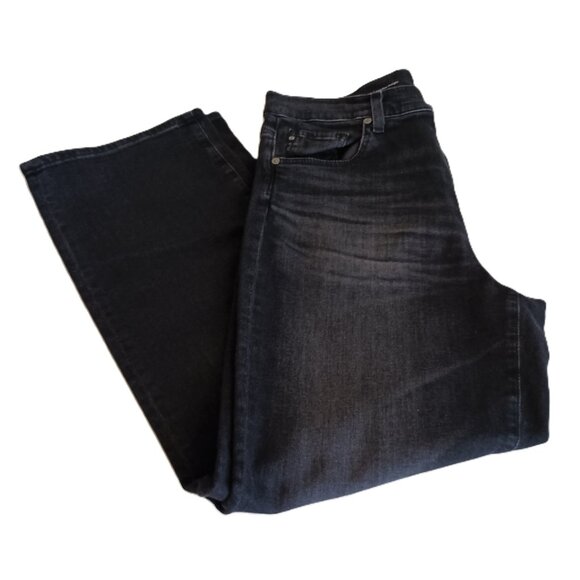 Ag Adriano Goldschmied Denim - AG (Adriano Goldschmied) Black Brinley Mid Rise Straight Jeans Waist 32